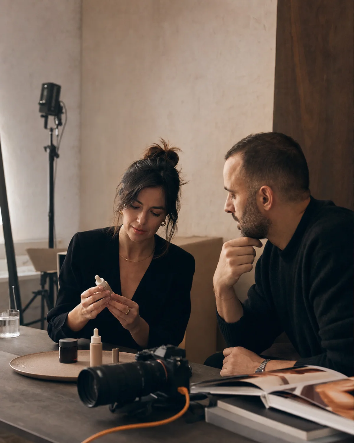 Brand and creator reviewing campaign production